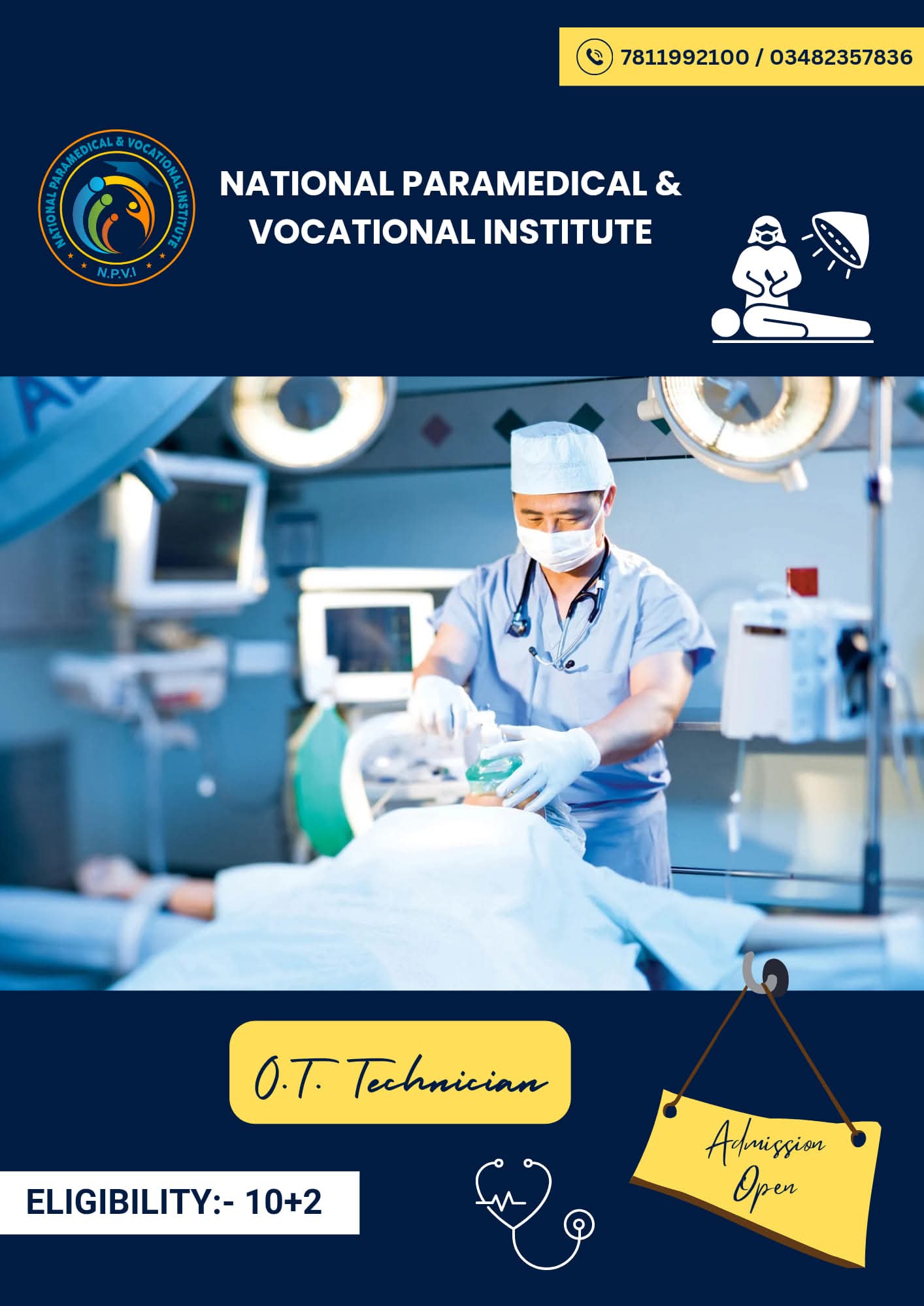OT Technician Course Admission Poster